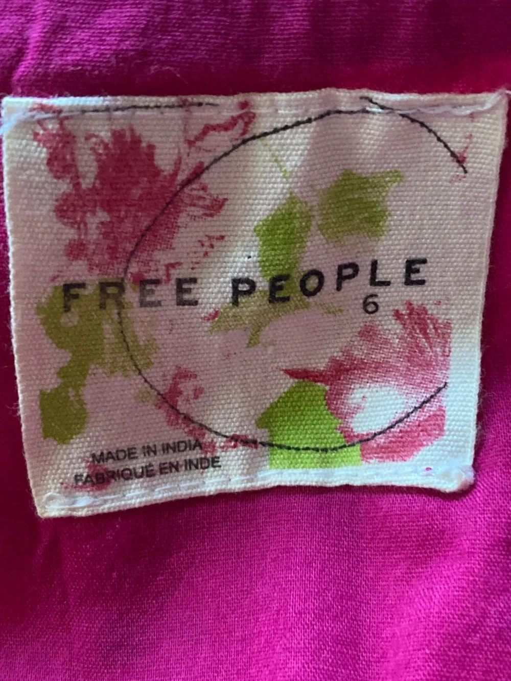 Free People Pink Floral V-Neck Mini Dress